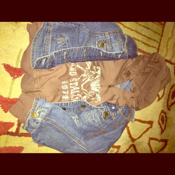 Jean jacket with hoodie. Super cute! - Picture 1 of 1